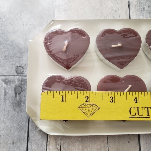Set of 6 Heart Shaped Wax Burning Candles - Picture 2 of 2